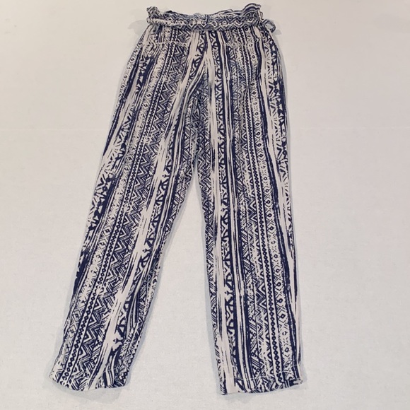 Cali 1850 Women's Navy/ White Linen/ Viscose Beach Boho Pants Size XS - Picture 8 of 9